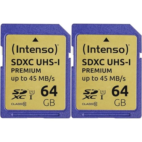 Intenso 3421490 Flash-Speicher 64 GB SDXC UHS-I Klasse 10 (Packung mit 2) von Intenso