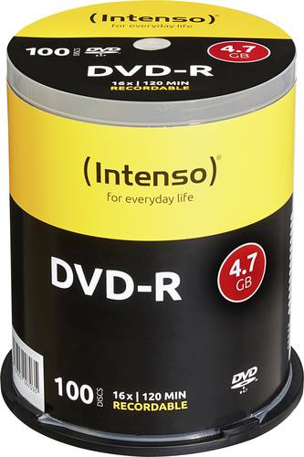 Intenso 4101156 DVD-R Rohling 4.7GB 100 St. Spindel von Intenso