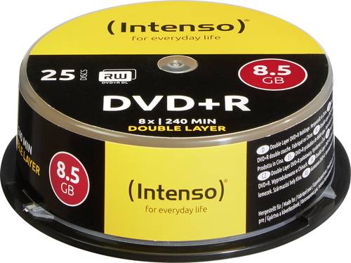 Intenso 4311144 DVD+R DL Rohling 8.5GB 25 St. Spindel von Intenso