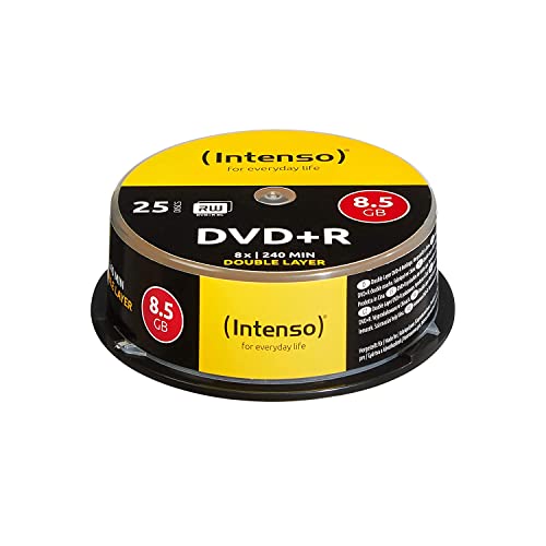 Intenso 4311144 DVD+R Double Layer Rohlinge, 8,5GB, 8x Speed, 25er Spindel von Intenso