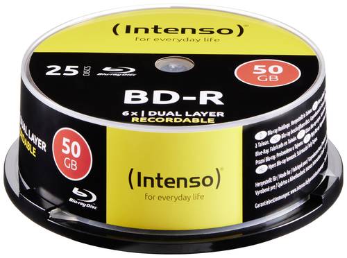 Intenso 5001124 Blu-ray BD-R DL Rohling 50GB 25 St. Spindel von Intenso