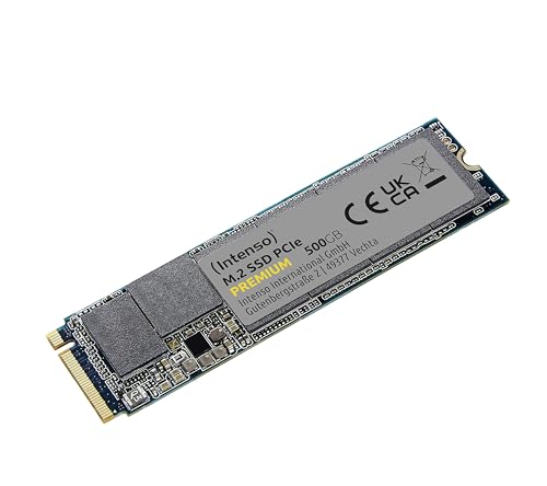 Intenso 500GB M.2 SSD PCIe Premium, bis zu 2100 MB/s, Festkörper-Laufwerk (PCI Express Gen.3x4 NVMe 1.3, Solid State Drive) von Intenso