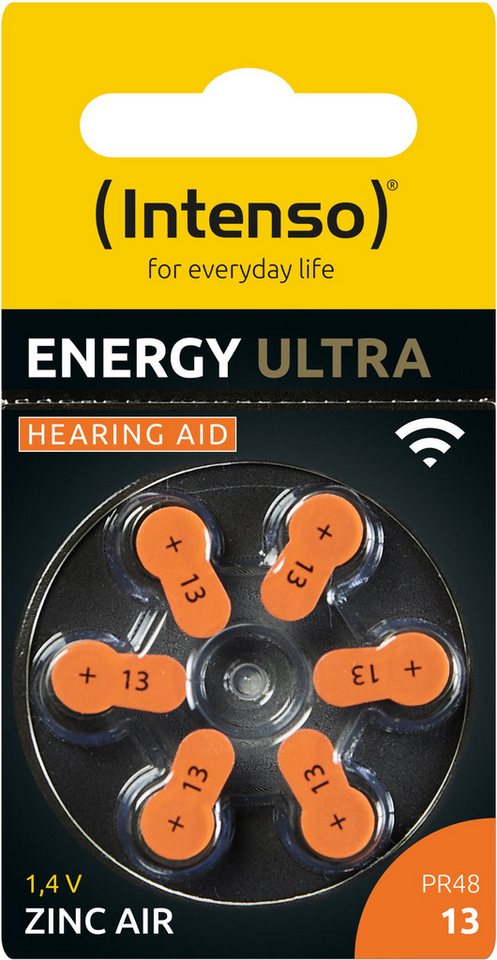 Intenso 6 Intenso Energy Ultra Hearing Aid Typ 13 Zink-Luft im 6er Blister Knopfzelle von Intenso