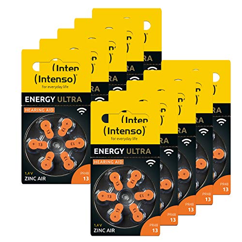 Intenso 60x Intenso Energy Ultra Hörgeräte Batterie PR48 orange - Typ 13, 10x 6er Blister, 7504426MP von Intenso