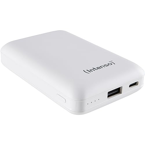 Intenso 7314532 Powerbank XC10000, externes Ladegerät, integriertes USB Type C Ladekabel (10000mAh, geeignet für Smartphone/Tablet PC/MP3 Player/Digitalkamera) weiß von Intenso