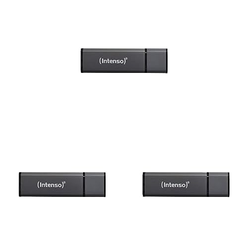 Intenso Alu Line 64GB USB-Stick USB 2.0 anthrazit (Packung mit 3) von Intenso