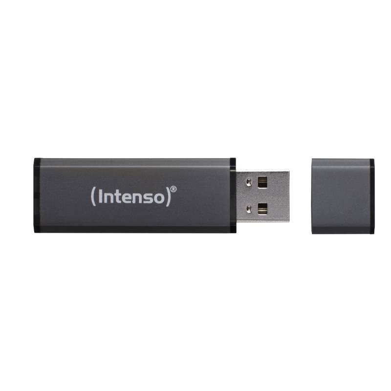 Intenso Alu Line Typ-A 16GB USB-Stick Anthrazit Mit Schutzkappe, bis zu 28 MB/s, USB 2.0 von Intenso