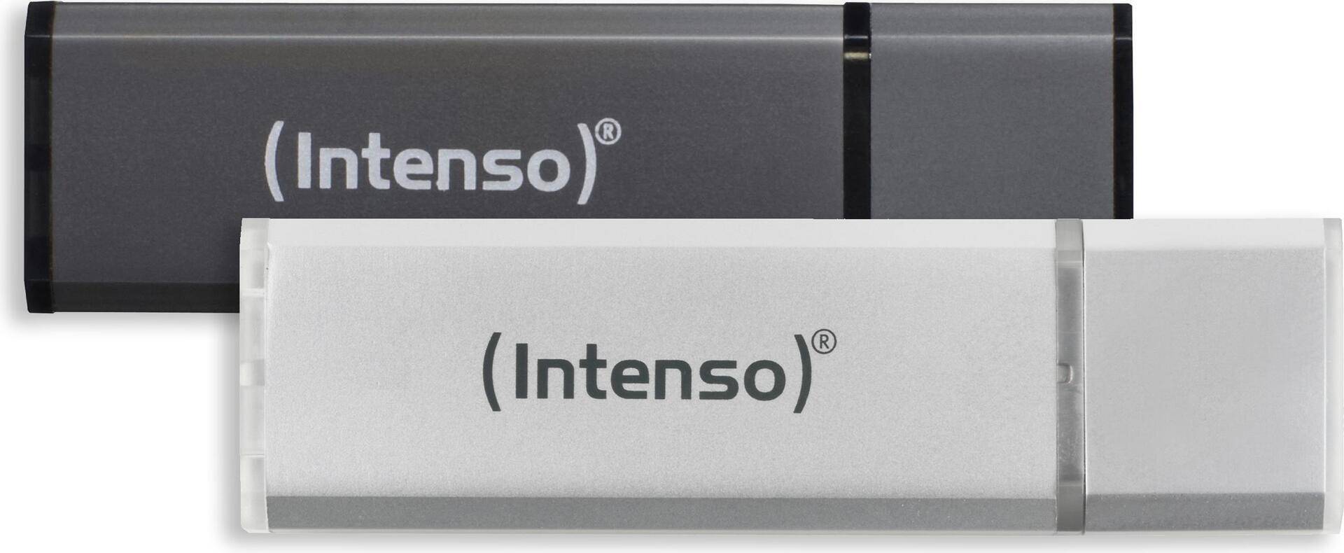 Intenso AluLine USB Drive 32GB Doppelpack 2x32GB - 32 GB USB-Stick USB Typ-A 2.0 Anthrazit - Silber (3521480) von Intenso