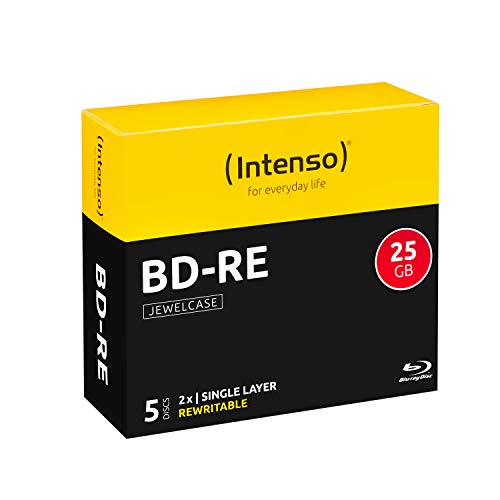 Intenso BD-RE 25GB, 2x Speed, 5er Pack Jewelcase Blu-Ray Rohlinge von Intenso