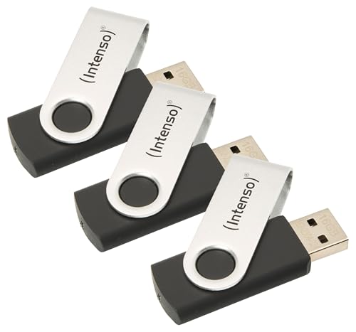 Intenso Basic Line 16 GB USB-Stick USB 2.0 Silber/schwarz (Packung mit 3) von Intenso