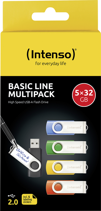 Intenso Basic Line USB Typ-A 2.0/s Drehring Schwarz Blau Grue... - Flash-Speicher - unsortiert (3503585) von Intenso