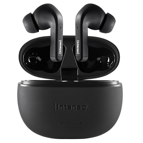 Intenso Black Buds - TWS True Wireless Kopfhörer T300A mit Active Noise Cancelling und bis zu 35 Std. Musikwiedergabe, klein von Intenso