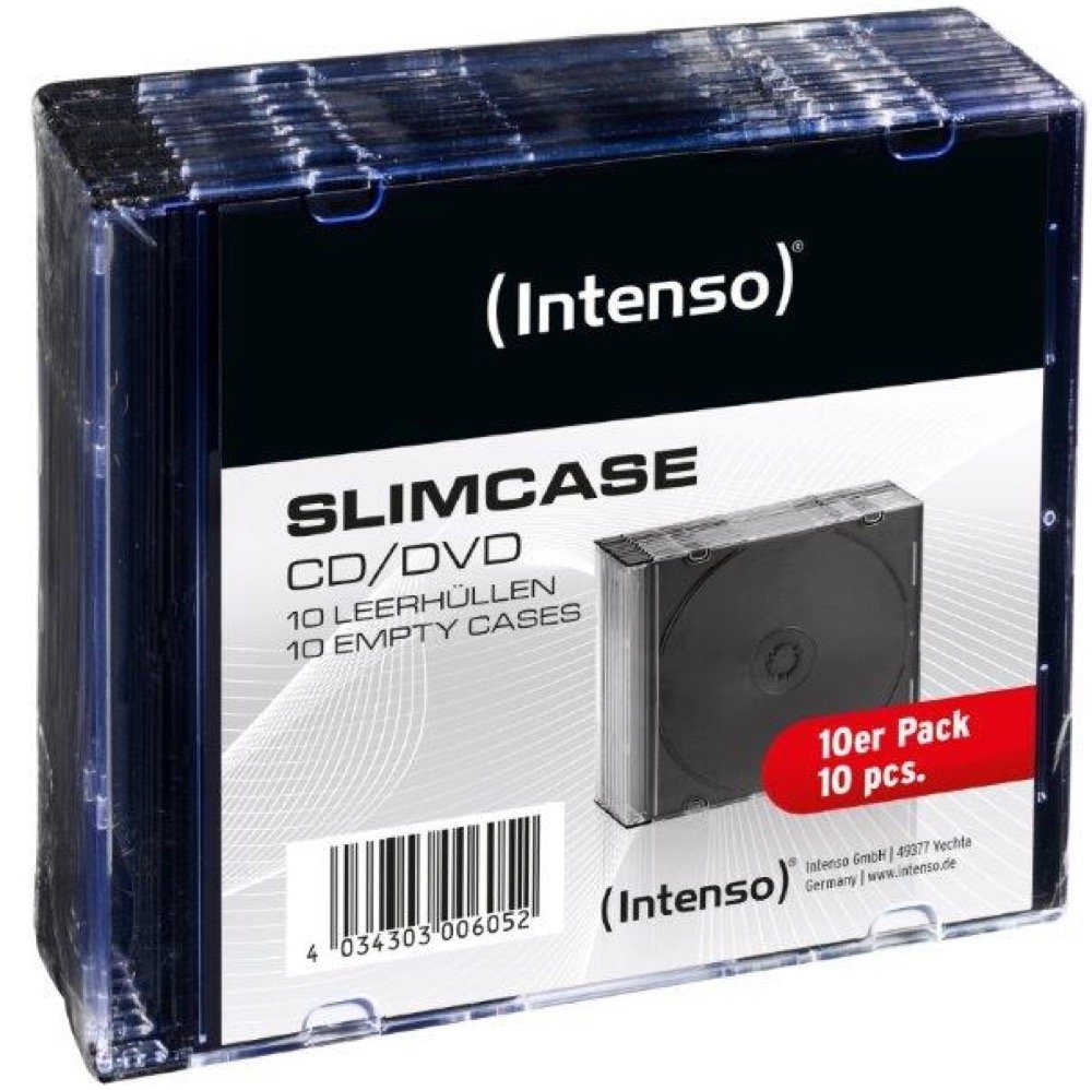 Intenso CD-Hülle 10 CD Hüllen 1er Slimcase 5,2 mm schwarz von Intenso