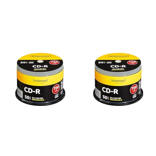 Intenso CD-R Rohlinge (52x Speed, 80 Min, 700MB, 50er Spindel) (Packung mit 2) von Intenso