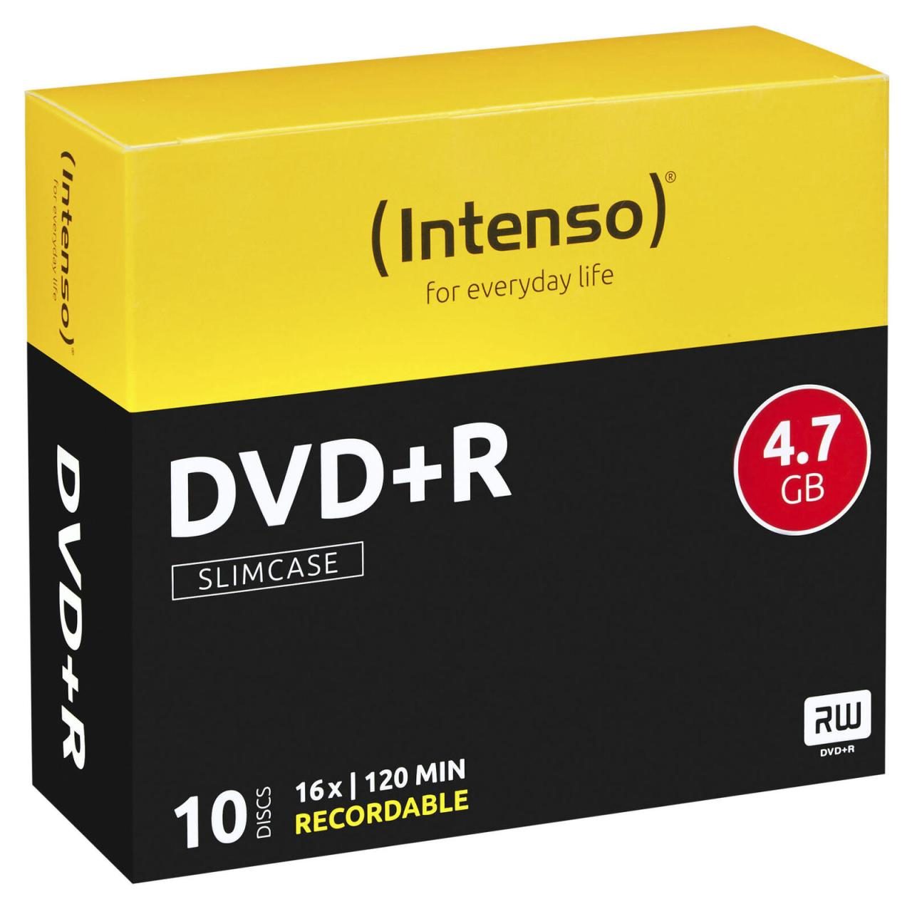 Intenso DVD+R 4,7GB 16x 10erSC Slim Case von Intenso