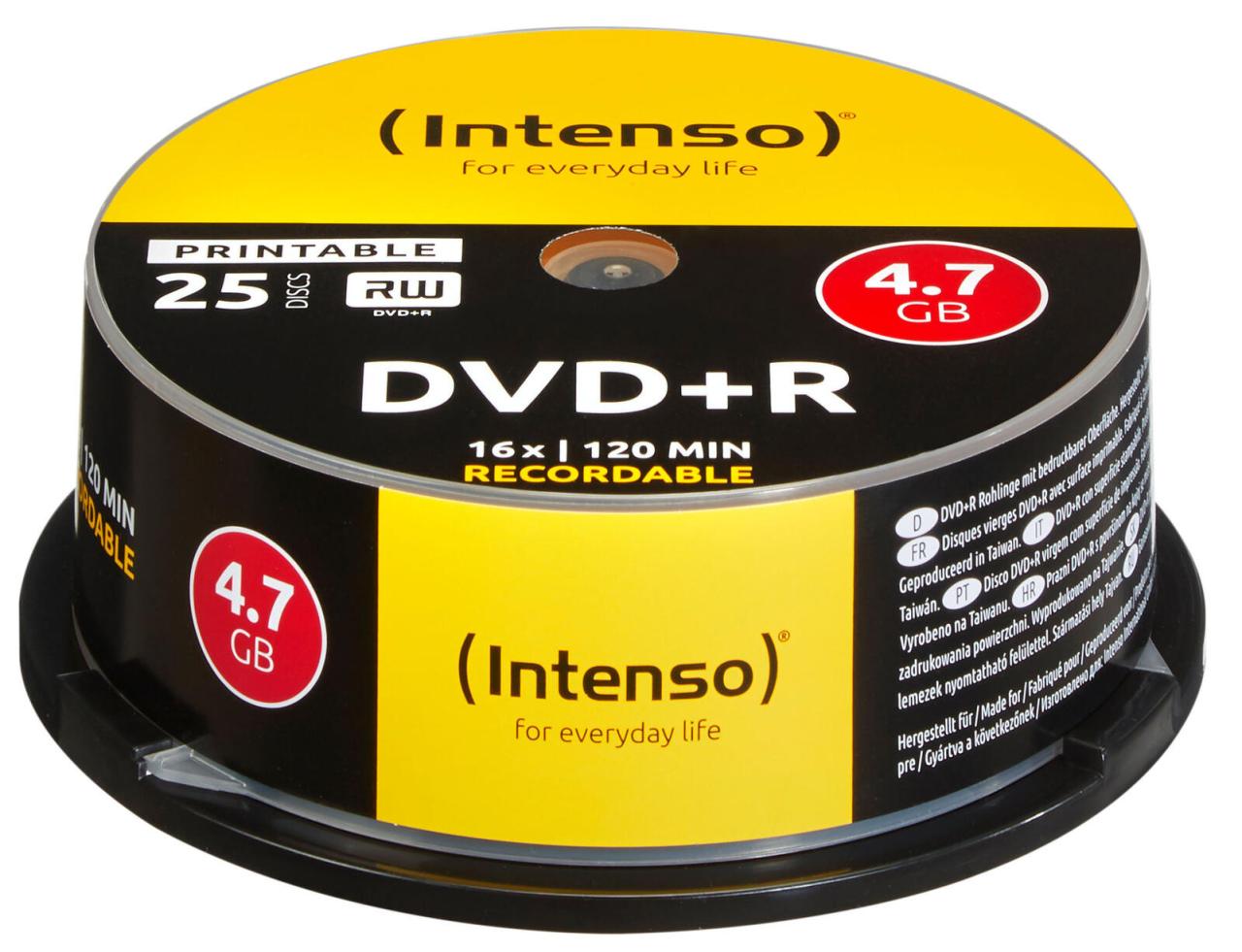 Intenso DVD+R 4,7GB bedr. 25er Spindel von Intenso