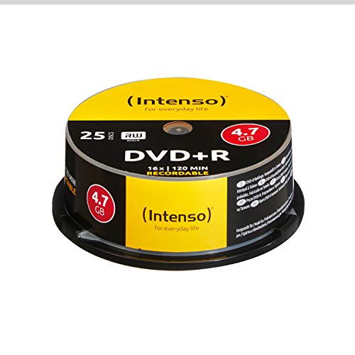 Intenso DVD+R Rohlinge 4,7GB 1x-16x 25er Spindel Cakebox kratzfest von Intenso