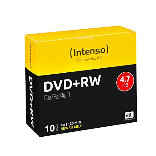 Intenso DVD+RW Rohlinge, Rewritable, 4,7GB, 4x Speed, 10er Slim Case von Intenso