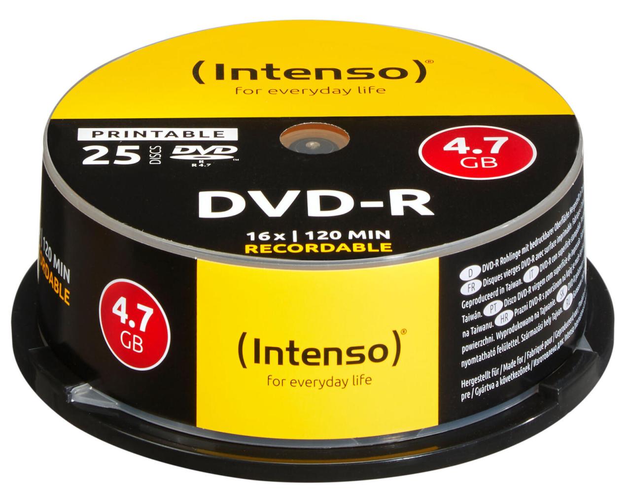 Intenso DVD-R 4,7GB bedr. 25er Spindel von Intenso