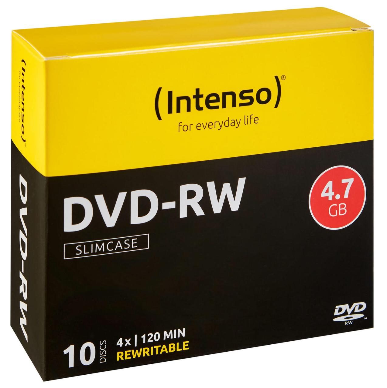 Intenso DVD-RW 4,7GB 10er wiederbeschreibbar Slim Case von Intenso