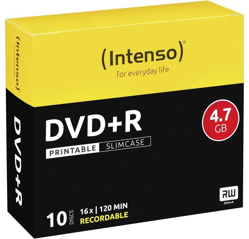 Intenso DVD-Rohling DVD+R 4.7 GB 16x 10er Slimcase, Bedruckbar von Intenso