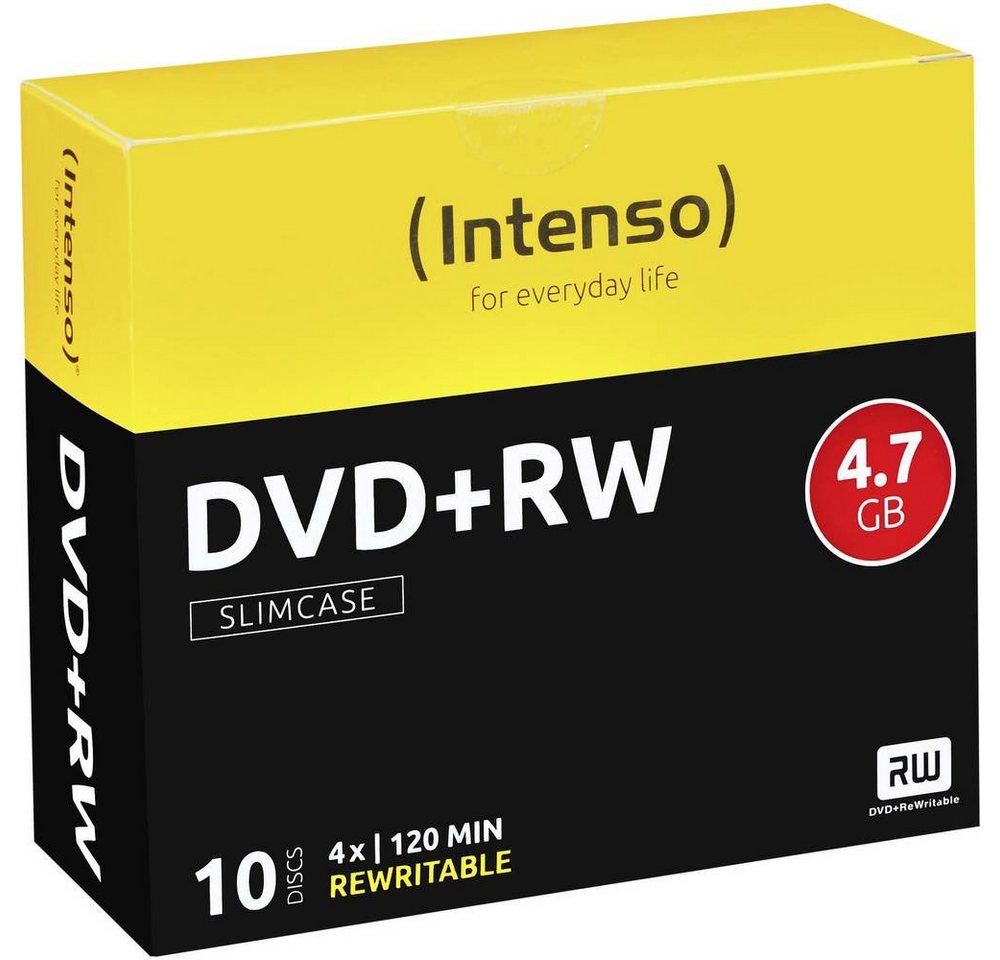 Intenso DVD-Rohling DVD+RW 4.7GB 4x 10er Slimcase, Wiederbeschreibbar von Intenso