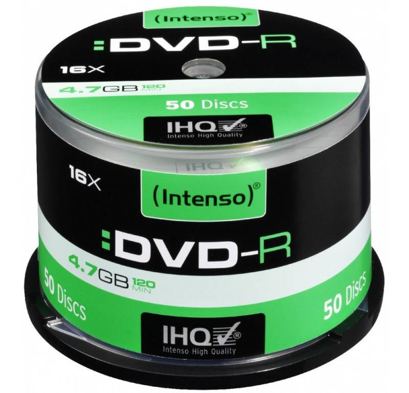 Intenso DVD-Rohling Intenso DVD-R 16x (4,7GB) DVD-Rohlinge Medien., Hohe Schreibgeschwindigkeit von Intenso