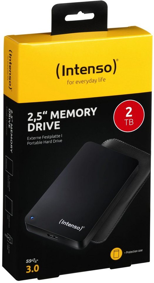 Intenso Festplatte Memory Drive 2,5 Zoll 2TB USB 3.0 schwarz externe HDD-Festplatte von Intenso