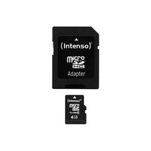 Intenso - Flash-Speicherkarte (microSDHC/SD-Adapter inbegriffen) - 4GB - Class 10 - microSDHC (3413450) von Intenso