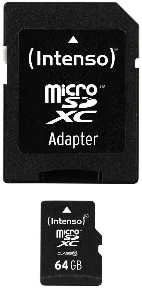 Intenso High Speed 64GB Micro SDXC SD Karte Class 10 inkl. Adapter von Intenso