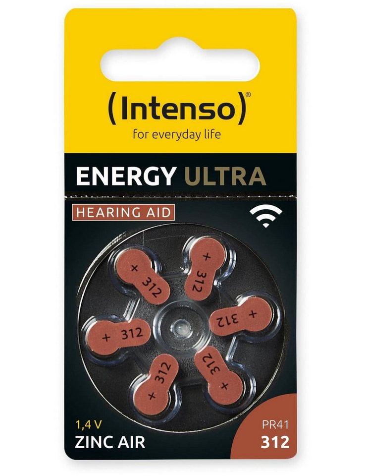 Intenso INTENSO Hörgeräte-Batterie Energy Ultra A 312, 6 Knopfzelle von Intenso