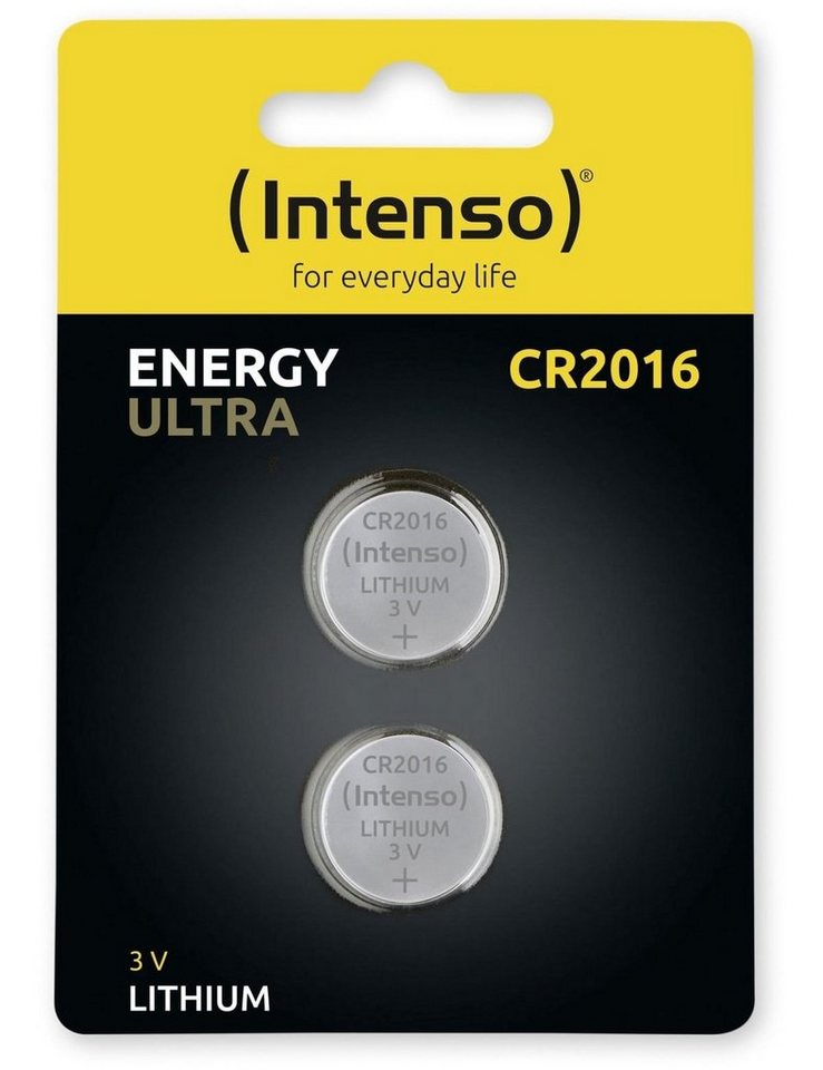 Intenso INTENSO Lithium-Knopfzelle CR2016, 2 Stück Knopfzelle von Intenso