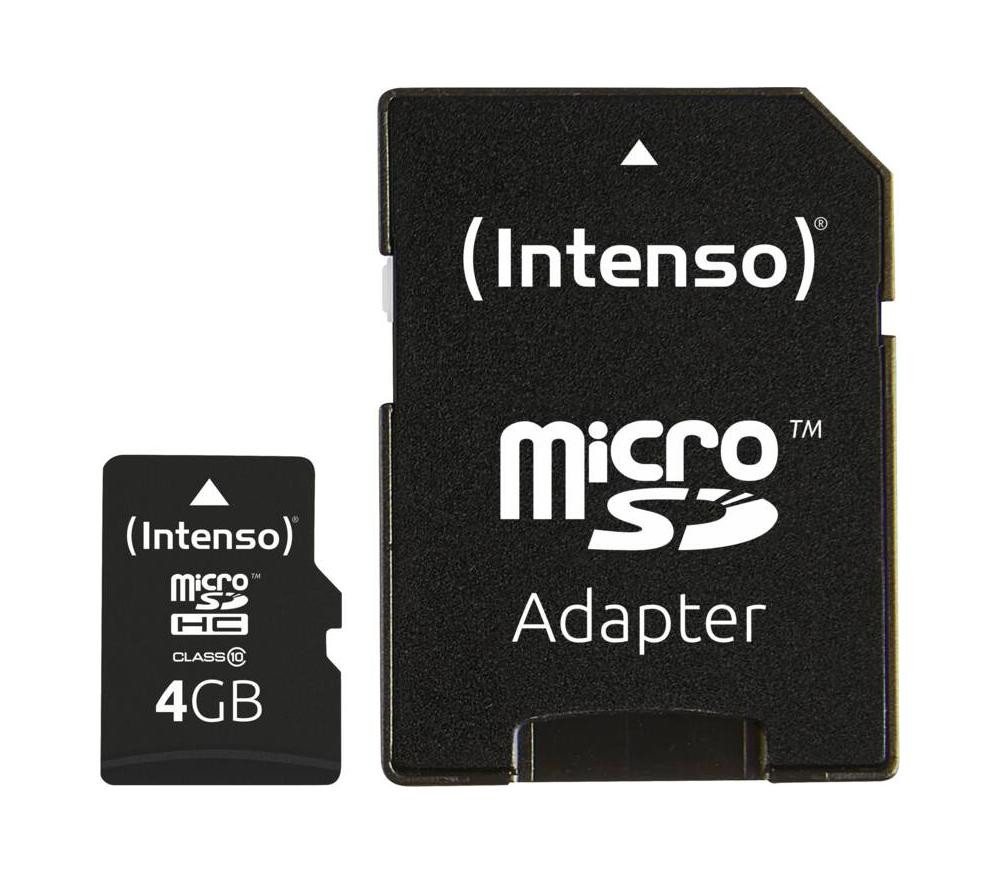 Intenso Intenso Micro SD Card 4GB Class 10 inkl. SD Adapter Speicherkarten USB-Stick Intenso Intenso Micro SD Card 4GB Class 10 inkl. SD Adapter Speicherkarten USB-Stick von Intenso