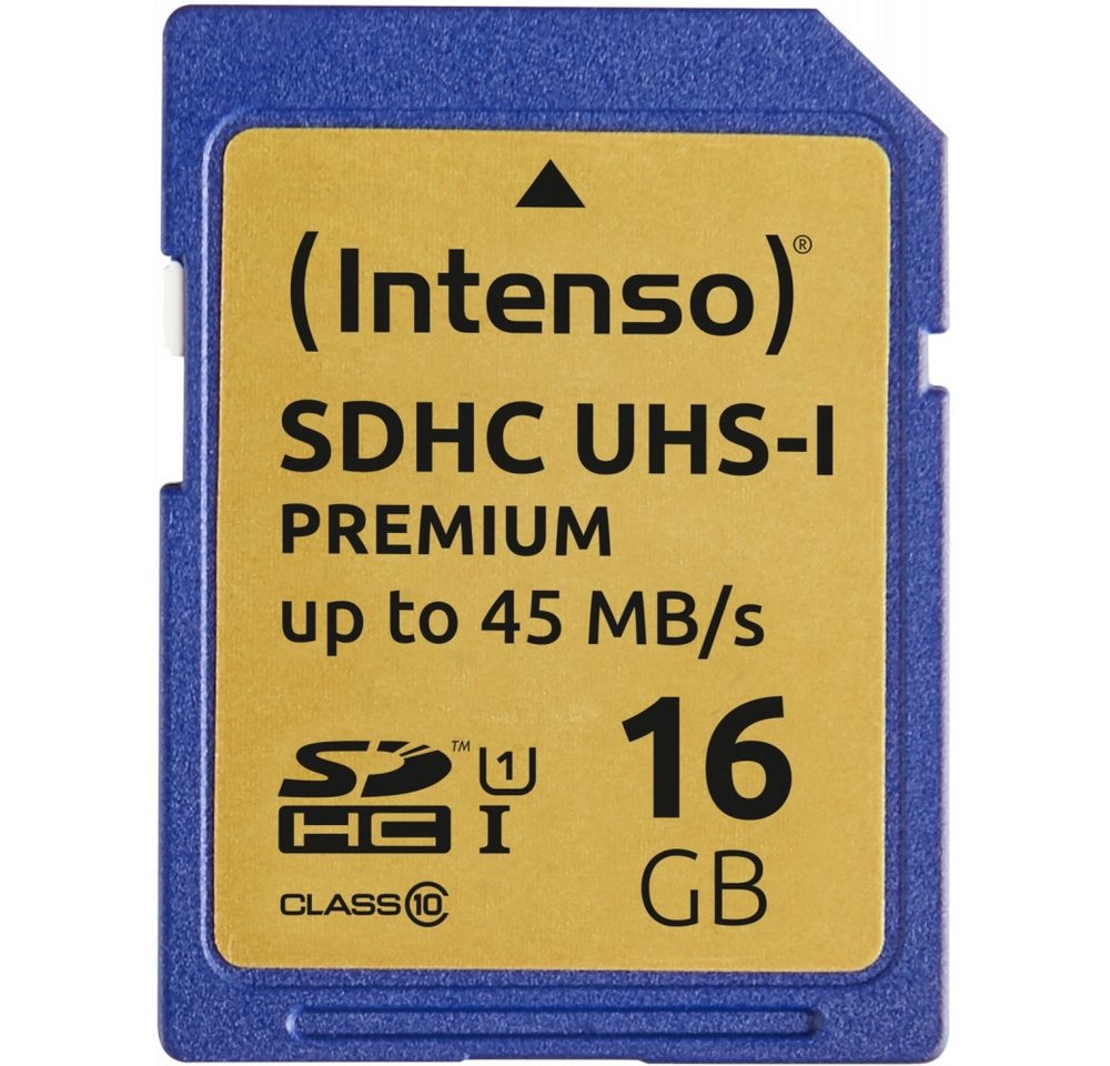 Intenso Intenso SDHC Card 16GB UHS-1 Speicherkarte Speicherkarte (16 GB GB, UHS-I Schnittstelle mit Schreibschutzschalter) von Intenso