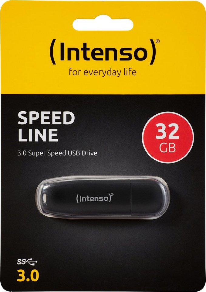 Intenso Intenso USB 3.0 Stick 32GB, Speed Line, schwarz Typ-A, (R) 70MB/s, Re USB-Stick von Intenso