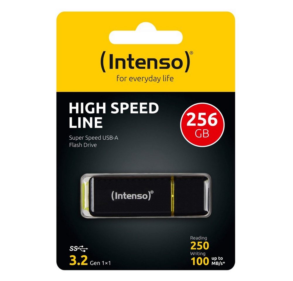 Intenso Intenso USB Stick 256GB Speicherstick High Speed Line schwarz USB 3.2 USB-Stick Intenso Intenso USB Stick 256GB Speicherstick High Speed Line schwarz USB 3.2 USB-Stick von Intenso