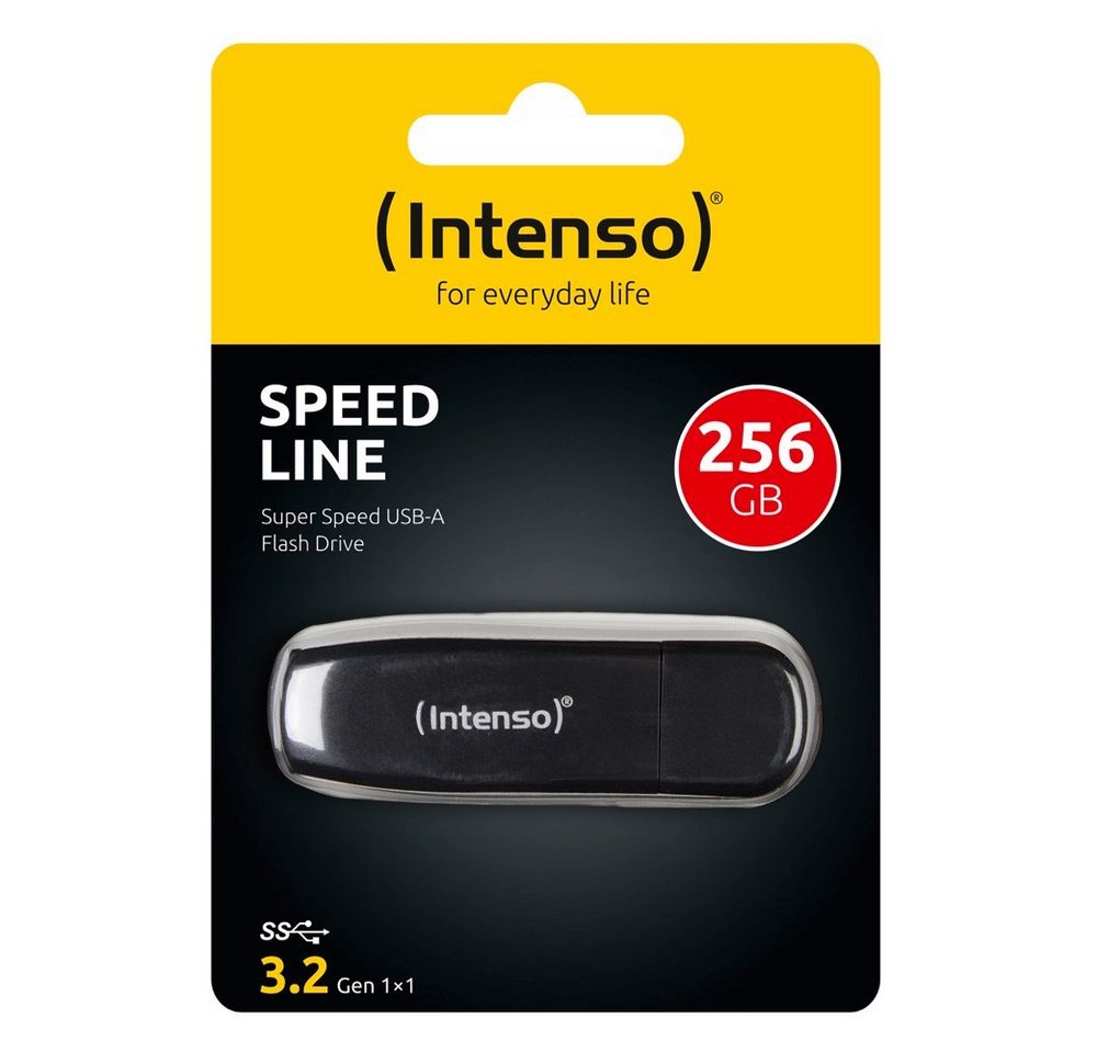 Intenso Intenso USB Stick 256GB Speicherstick Speed Line schwarz USB 3.2 USB-Stick von Intenso