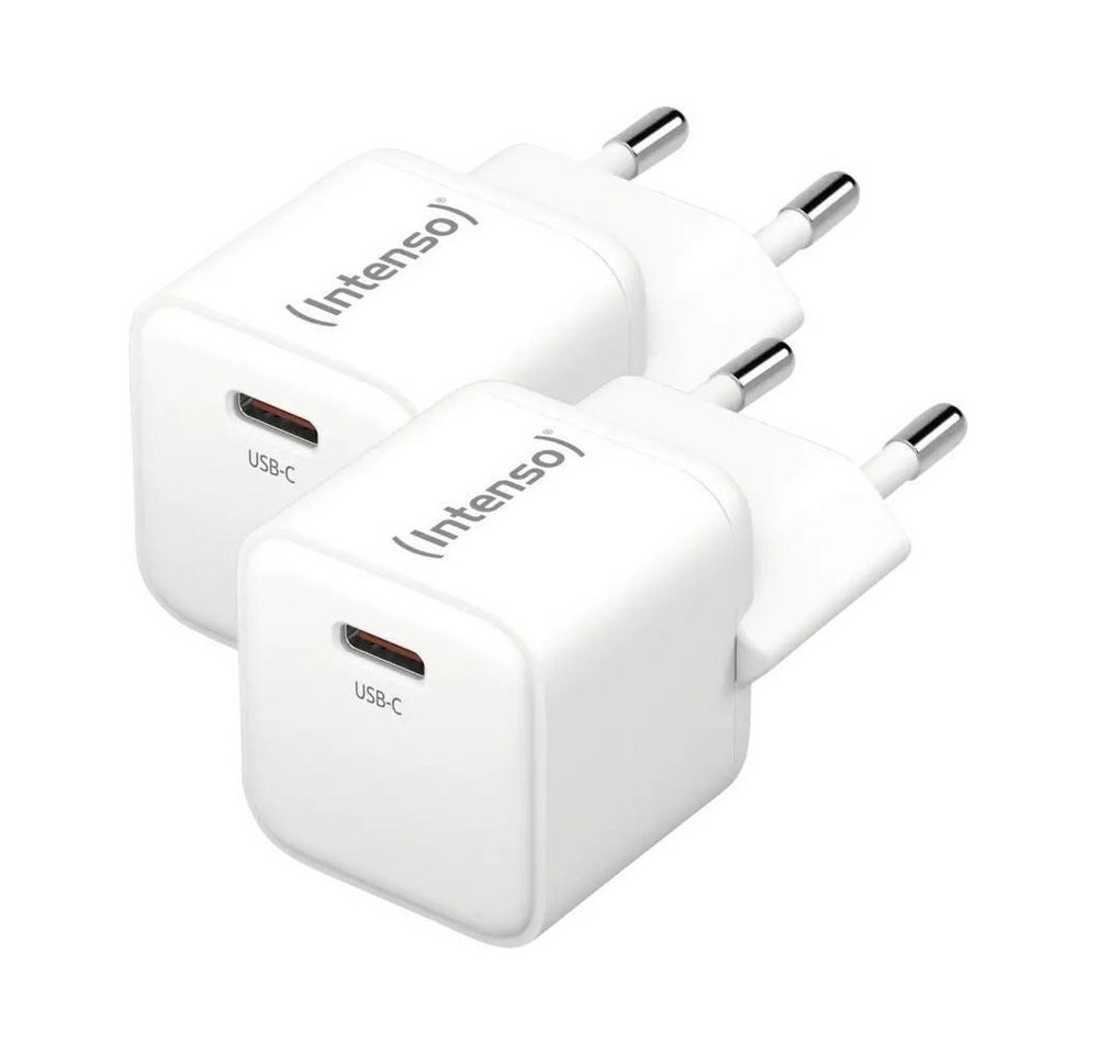 Intenso Intenso W30C GaN USB-C Ladegerät 30W 2er Pack. USB-Ladegerät (2er Pack, 2er Pack, Effizient & zuverlässig dank GaN-Technologie) von Intenso