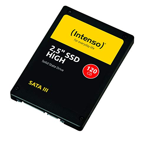 Intenso Interne 2,5" SSD SATA III High, 120 GB, 520 MB/Sekunden, Schwarz von Intenso