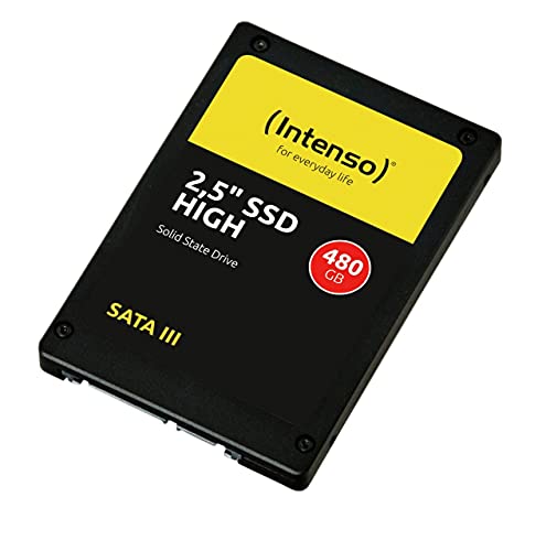 Intenso Interne 2,5" SSD SATA III High, 480 GB, 520 MB/Sekunden, Schwarz von Intenso