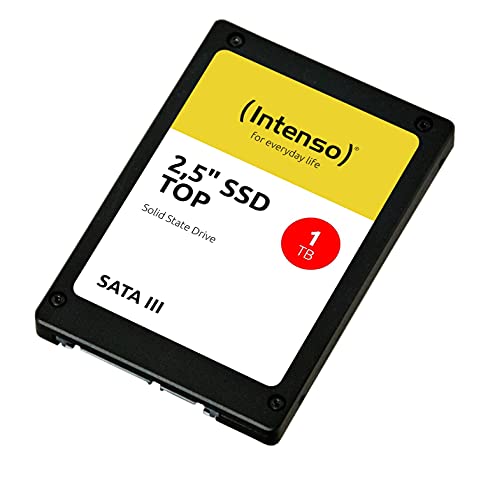 Intenso Interne 2,5" SSD SATA III Top, 1 TB, 550 MB/Sekunden, Schwarz, Festkörper-Laufwerk von Intenso