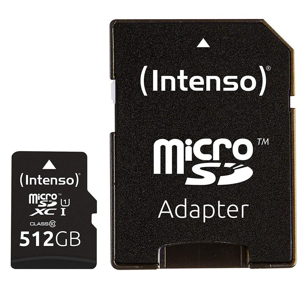 Intenso Micro SDXC Karte 512GB Speicherkarte UHS-I Premium mit Adapter Speicherkarte von Intenso