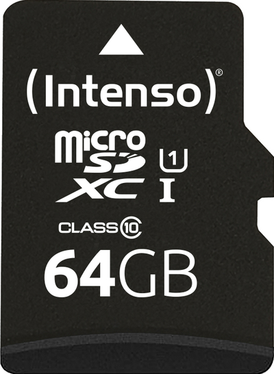 Intenso Performance - Flash-Speicherkarte (microSDXC-an-SD-Adapter inbegriffen) - 64GB - UHS-I U1 / Class10 - microSDXC UHS-I (3424490) von Intenso