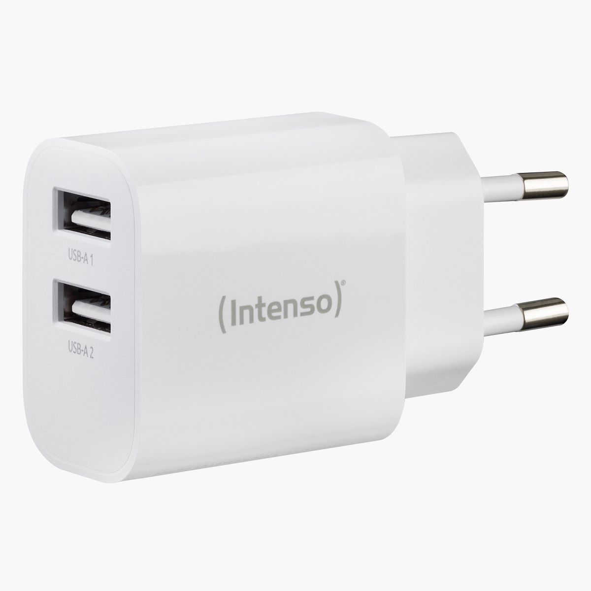 Intenso Power Adapter W30AC, Anschlüsse: 1x USB-A, 1x USB-C - Output: max. 24 Watt, Weiß von Intenso