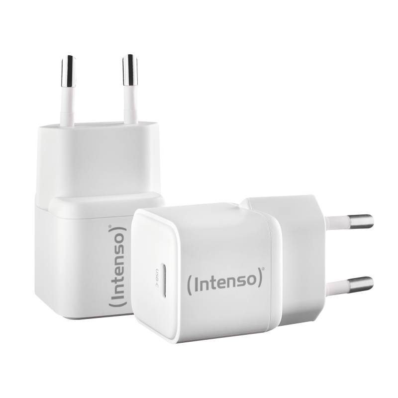 Intenso Power Adapter W30C GaN-Netzteil, Doppelpack 30 Watt Leistung, USB-C-Anschluss von Intenso