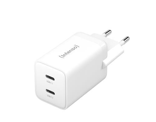 Intenso Power Adapter W40CC GaN, USB-C Netzteil mit 2 USB-C Anschlüssen, 40 Watt und GaN-Technologie, weiß von Intenso