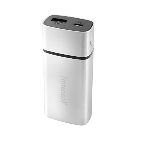 Intenso Powerbank PM5200 externes Ladegerät (für Smartphone/Tablet PC/MP3 Player/Digitalkamera (5200mAh) metal finish) silber, 7332531 von Intenso
