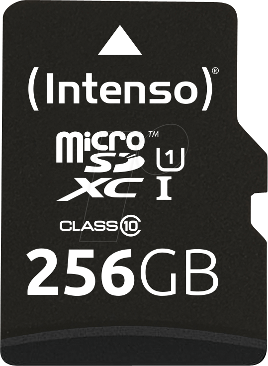 Intenso Premium - Flash-Speicherkarte (microSDXC-an-SD-Adapter inbegriffen) - 256 GB - UHS-I / Class10 - microSDXC UHS-I von Intenso
