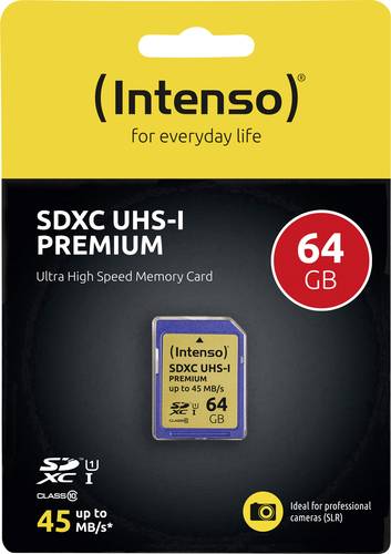 Intenso Premium SDXC-Karte 64GB Class 10, UHS-I von Intenso