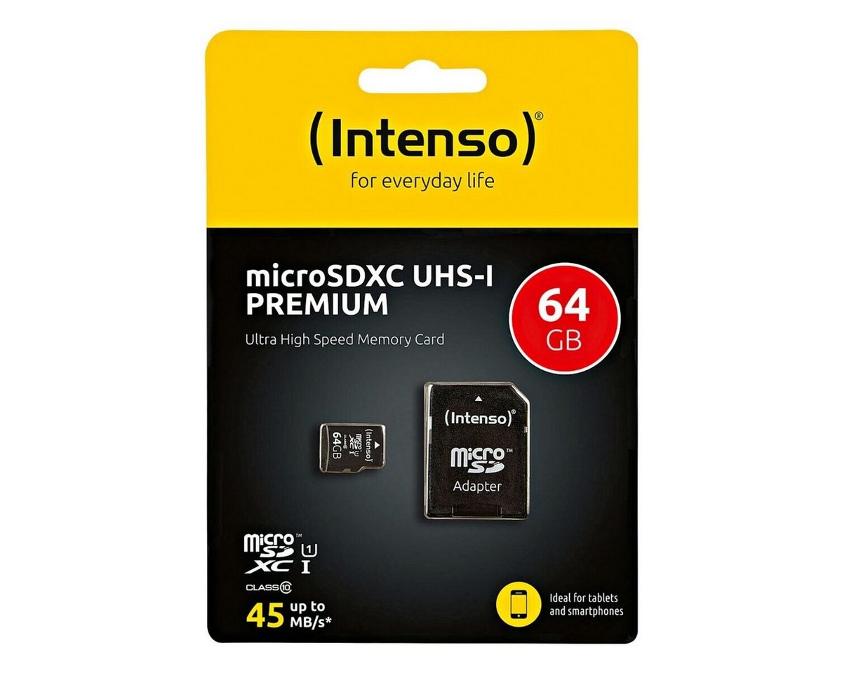 Intenso Premium Speicherkarte (64 GB, 45, für Handy & Smartphone) von Intenso